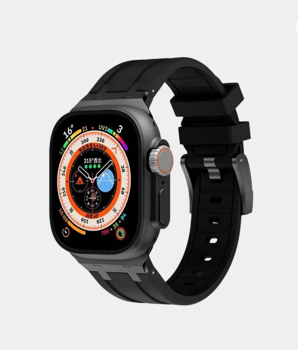 Laxarmer AP01 Metal Case and Silicone Strap for Smart Watch 42/44/45/49mm